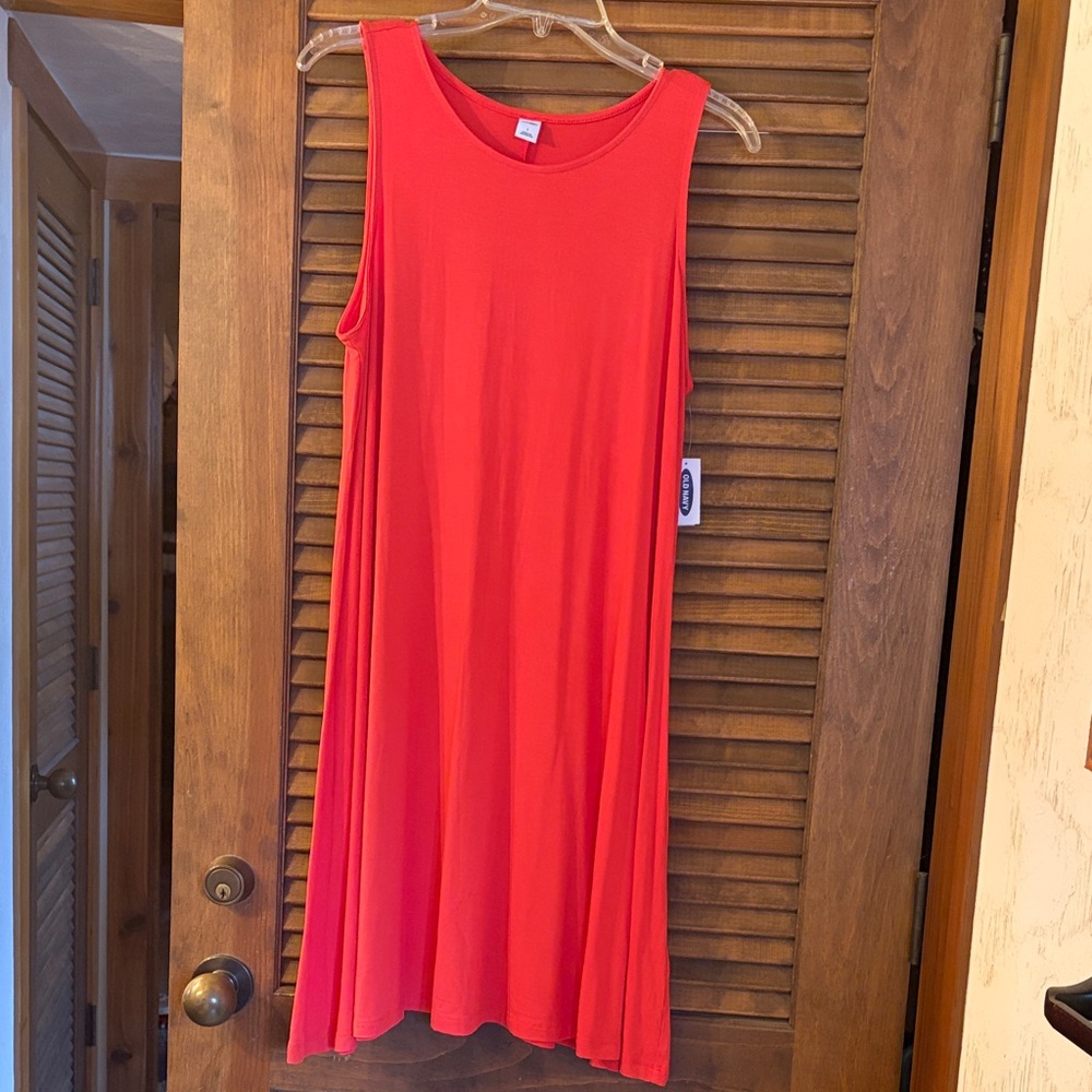 Old Navy Bright Red Sleeveless Midi Dress